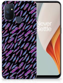 B2Ctelecom Telefoonhoesje OnePlus Nord N100 Backcover Soft Siliconen Hoesje Feathers Color