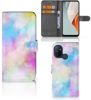 B2Ctelecom Telefoonhoesje OnePlus Nord N100 Bookcase Personaliseren Watercolor Light