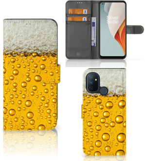 B2Ctelecom Telefoonhoesje OnePlus Nord N100 Flip Cover Valentijn Cadeautje hem Bier