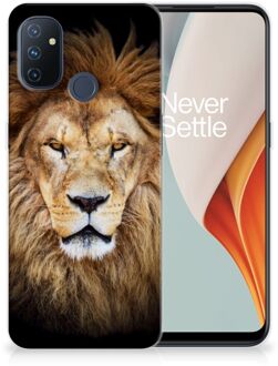 B2Ctelecom Telefoonhoesje OnePlus Nord N100 Hippe Hoesjes Customize Super als Vaderdag Cadeau Leeuw