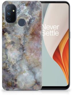 B2Ctelecom Telefoonhoesje OnePlus Nord N100 Leuk TPU Backcase Marmer Grijs