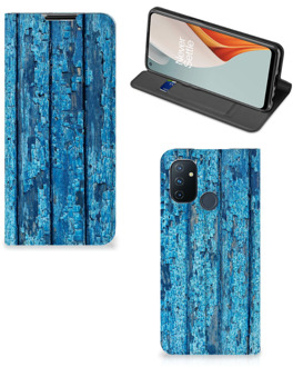 B2Ctelecom Telefoonhoesje OnePlus Nord N100 Magnet Case Wood Blue