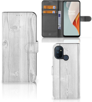 B2Ctelecom Telefoonhoesje OnePlus Nord N100 Smartphonehoesje met naam White Wood