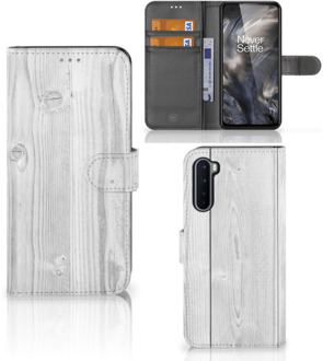 B2Ctelecom Telefoonhoesje OnePlus Nord Smartphonehoesje met naam White Wood