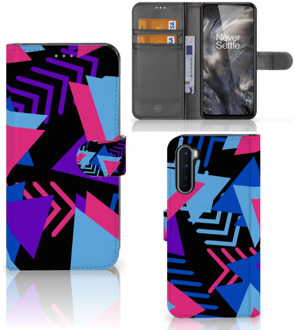 B2Ctelecom Telefoonhoesje OnePlus Nord Wallet Book Case Design Funky Triangle