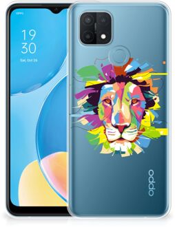 B2Ctelecom Telefoonhoesje OPPO A15 Back Cover Siliconen Hoesje Super als Cadeautjes voor Jongens Lion Color