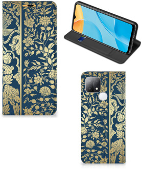 B2Ctelecom Telefoonhoesje OPPO A15 Foto hoesje Golden Flowers