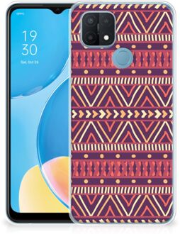 B2Ctelecom Telefoonhoesje OPPO A15 Leuk TPU Backcase Aztec Purple