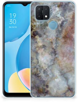 B2Ctelecom Telefoonhoesje OPPO A15 Leuk TPU Backcase Marmer Grijs