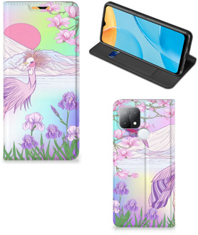 B2Ctelecom Telefoonhoesje OPPO A15 Wallet Bookcase Vogel