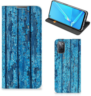 B2Ctelecom Telefoonhoesje OPPO A52 | A72 Magnet Case Wood Blue