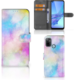 B2Ctelecom Telefoonhoesje OPPO A53 | OPPO A53s Bookcase Personaliseren Watercolor Light