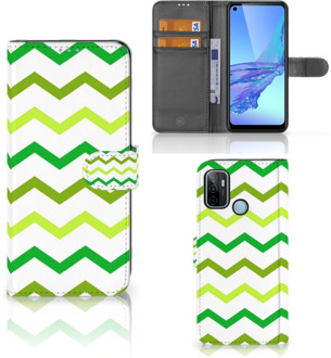 B2Ctelecom Telefoonhoesje OPPO A53 | OPPO A53s Flip Case Zigzag Groen