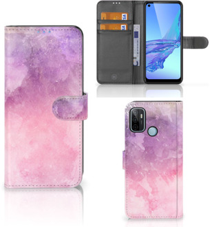 B2Ctelecom Telefoonhoesje OPPO A53 | OPPO A53s Flipcase Pink Purple Paint