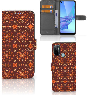 B2Ctelecom Telefoonhoesje OPPO A53 | OPPO A53s Wallet Book Case Batik Brown