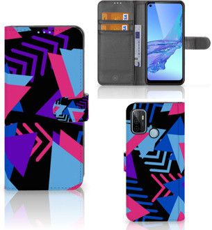 B2Ctelecom Telefoonhoesje OPPO A53 | OPPO A53s Wallet Book Case Design Funky Triangle