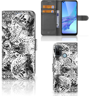 B2Ctelecom Telefoonhoesje OPPO A53 | OPPO A53s Wallet Book Case Skulls Angel