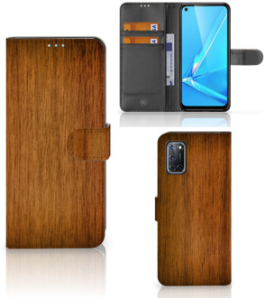 B2Ctelecom Telefoonhoesje OPPO A72 | OPPO A52 Wallet Book Case Donker Hout