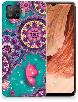 B2Ctelecom Telefoonhoesje OPPO A73 4G Back Cover Siliconen Hoesje Cirkels en Vlinders