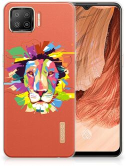 B2Ctelecom Telefoonhoesje OPPO A73 4G Back Cover Siliconen Hoesje Super als Cadeautjes voor Jongens Lion Color