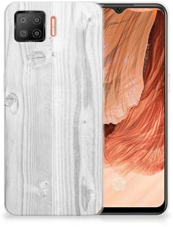 B2Ctelecom Telefoonhoesje OPPO A73 4G Backcover Soft Siliconen Hoesje Wit Hout