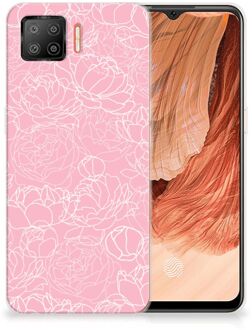 B2Ctelecom Telefoonhoesje OPPO A73 4G Hoesje Witte Bloemen