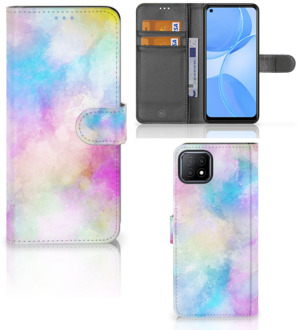 B2Ctelecom Telefoonhoesje OPPO A73 5G Bookcase Personaliseren Watercolor Light