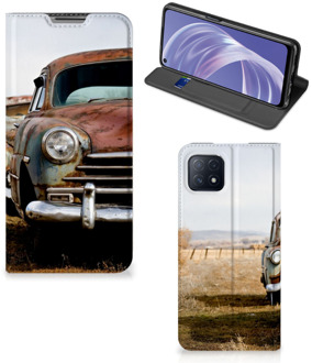 B2Ctelecom Telefoonhoesje OPPO A73 5G Bookcover Vintage Auto