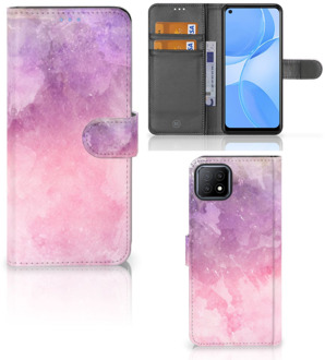 B2Ctelecom Telefoonhoesje OPPO A73 5G Flipcase Pink Purple Paint