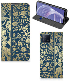 B2Ctelecom Telefoonhoesje OPPO A73 5G Foto hoesje Golden Flowers