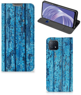 B2Ctelecom Telefoonhoesje OPPO A73 5G Magnet Case Wood Blue