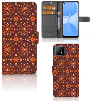 B2Ctelecom Telefoonhoesje OPPO A73 5G Wallet Book Case Batik Brown