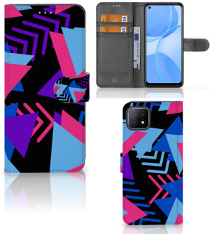 B2Ctelecom Telefoonhoesje OPPO A73 5G Wallet Book Case Design Funky Triangle