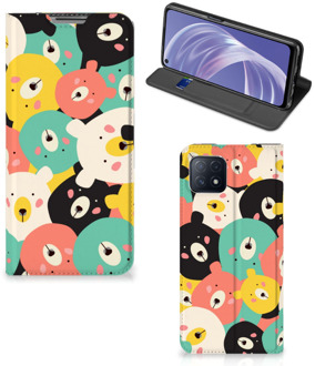 B2Ctelecom Telefoonhoesje OPPO A73 5G Wallet Bookcase Bears