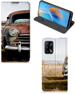 B2Ctelecom Telefoonhoesje OPPO A74 4G Bookcover Vintage Auto