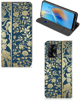 B2Ctelecom Telefoonhoesje OPPO A74 4G Foto hoesje Golden Flowers