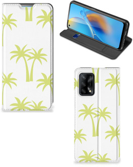 B2Ctelecom Telefoonhoesje OPPO A74 4G Magnet Case Palmtrees