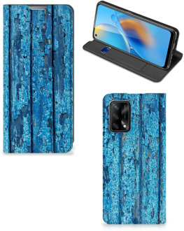 B2Ctelecom Telefoonhoesje OPPO A74 4G Magnet Case Wood Blue