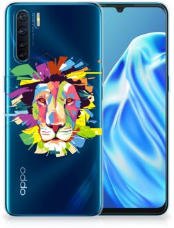 B2Ctelecom Telefoonhoesje OPPO A91 Back Cover Siliconen Hoesje Super als Cadeautjes voor Jongens Lion Color