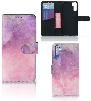 B2Ctelecom Telefoonhoesje OPPO A91 | Reno3 Leuk Telefoonhoesje Pink Purple Paint