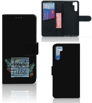 B2Ctelecom Telefoonhoesje OPPO A91 | Reno3 Wallet Bookcase met Quotes Boho Beach