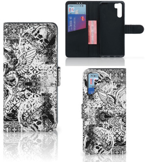 B2Ctelecom Telefoonhoesje OPPO A91 | Reno3 Wallet Case Skulls Angel