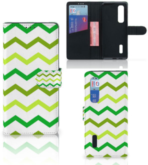 B2Ctelecom Telefoonhoesje OPPO Find X2 Pro Flip Case Zigzag Groen