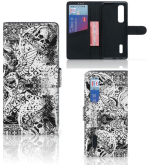 B2Ctelecom Telefoonhoesje OPPO Find X2 Pro Wallet Book Case Skulls Angel