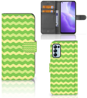 B2Ctelecom Telefoonhoesje OPPO Find X3 Lite Book Case Waves Green