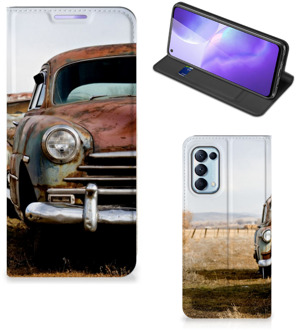 B2Ctelecom Telefoonhoesje OPPO Find X3 Lite Bookcover Vintage Auto