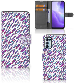 B2Ctelecom Telefoonhoesje OPPO Find X3 Lite Flip Cover Feathers Color