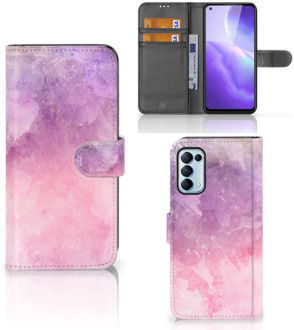 B2Ctelecom Telefoonhoesje OPPO Find X3 Lite Flipcase Pink Purple Paint