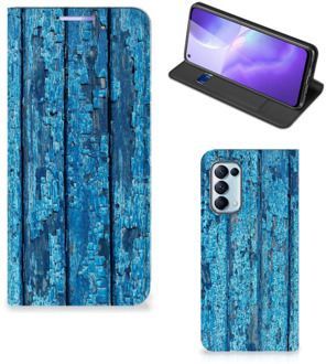 B2Ctelecom Telefoonhoesje OPPO Find X3 Lite Magnet Case Wood Blue