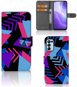 B2Ctelecom Telefoonhoesje OPPO Find X3 Lite Wallet Book Case Design Funky Triangle